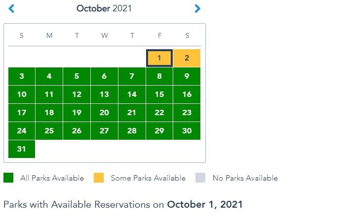 park pass esgotado no epcot para 1 de outubro